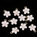 10xFine Flower Rhinestone Pendant Earrings Necklace DIY Jewelry Accessories