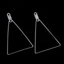 10 Pieces Silver Womens Detachable Triangle Hoop Dangle Pendant Blanks Findings for DIY Wedding Party Earrings Ear Studs