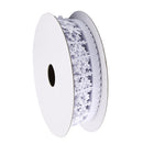 5 Meters 1" 25mm White Winter Christmas Snowflake Decoration Trimming Craft Ribbon DIY Card Making Gift Wrapping Xmas Tree Decoration