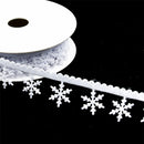 5 Meters 1" 25mm White Winter Christmas Snowflake Decoration Trimming Craft Ribbon DIY Card Making Gift Wrapping Xmas Tree Decoration