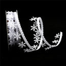 5 Meters 1" 25mm White Winter Christmas Snowflake Decoration Trimming Craft Ribbon DIY Card Making Gift Wrapping Xmas Tree Decoration
