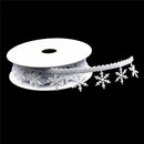 5 Meters 1" 25mm White Winter Christmas Snowflake Decoration Trimming Craft Ribbon DIY Card Making Gift Wrapping Xmas Tree Decoration