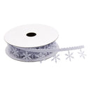 5 Meters 1" 25mm White Winter Christmas Snowflake Decoration Trimming Craft Ribbon DIY Card Making Gift Wrapping Xmas Tree Decoration