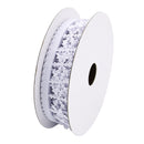 5 Meters 1" 25mm White Winter Christmas Snowflake Decoration Trimming Craft Ribbon DIY Card Making Gift Wrapping Xmas Tree Decoration