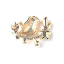 4 Piece Bird Alloy Enamel Pearl Crystal Flat Back Craft Buttons Scrapbooking Embellishment for Wedding Jewelry Making Clothing Bag Decoration