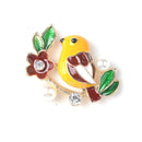 4 Piece Bird Alloy Enamel Pearl Crystal Flat Back Craft Buttons Scrapbooking Embellishment for Wedding Jewelry Making Clothing Bag Decoration