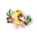 4 Piece Bird Alloy Enamel Pearl Crystal Flat Back Craft Buttons Scrapbooking Embellishment for Wedding Jewelry Making Clothing Bag Decoration