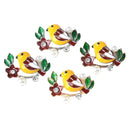 4 Piece Bird Alloy Enamel Pearl Crystal Flat Back Craft Buttons Scrapbooking Embellishment for Wedding Jewelry Making Clothing Bag Decoration