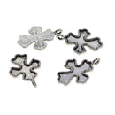 20 Piece Cross Shape Blank Resin Cabochon Charms Beads Bezel Settings Tray DIY Pendant Base Jewelry Making Findings