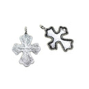 20 Piece Cross Shape Blank Resin Cabochon Charms Beads Bezel Settings Tray DIY Pendant Base Jewelry Making Findings