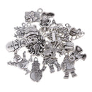 20 Pieces Antique Silver Mixed Christmas Charms Pendants Dangle Beads for Crafting, Jewelry Findings Making Accessory For DIY Necklace Bracelet