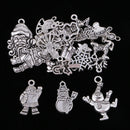 20 Pieces Antique Silver Mixed Christmas Charms Pendants Dangle Beads for Crafting, Jewelry Findings Making Accessory For DIY Necklace Bracelet