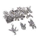 20 Pieces Antique Silver Mixed Christmas Charms Pendants Dangle Beads for Crafting, Jewelry Findings Making Accessory For DIY Necklace Bracelet