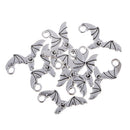 10 Pieces Halloween Scary Bat Pendant Antique Silver Jewelry DIY Making