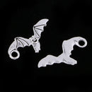 10 Pieces Halloween Scary Bat Pendant Antique Silver Jewelry DIY Making
