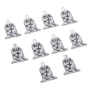 10 Piece Alloy Gravestone Shape Earrings Necklaces Bracelets Pendants Jewelry Making Charms for DIY Hair Accessories