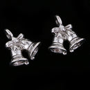 10pcs Silver Tone Christmas Jingle Bell Charms Pendants DIY Jewelry Findings
