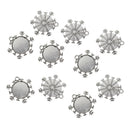 10 Pieces 25mm Vintage Christmas Snowflake Pendant Trays, Tibetan Silver, Blanks Cameo Bezel Cabochon Settings for Jewelry Making Charms