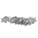 10 Pieces 25mm Vintage Christmas Snowflake Pendant Trays, Tibetan Silver, Blanks Cameo Bezel Cabochon Settings for Jewelry Making Charms
