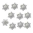 10 Pieces 25mm Vintage Christmas Snowflake Pendant Trays, Tibetan Silver, Blanks Cameo Bezel Cabochon Settings for Jewelry Making Charms