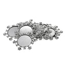 10 Pieces 25mm Vintage Christmas Snowflake Pendant Trays, Tibetan Silver, Blanks Cameo Bezel Cabochon Settings for Jewelry Making Charms