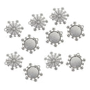 10 Pieces 25mm Vintage Christmas Snowflake Pendant Trays, Tibetan Silver, Blanks Cameo Bezel Cabochon Settings for Jewelry Making Charms