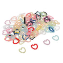 100 Pieces Heart Pearl Resin Flatback Cabochons Scrapbook Embellishment for Wedding Decoration Table Scatter Handmade Accessories