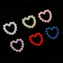 100 Pieces Heart Pearl Resin Flatback Cabochons Scrapbook Embellishment for Wedding Decoration Table Scatter Handmade Accessories