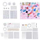 Resin Casting Molds and Tools Set, 9 Silicone Mold Jewelry Casting Molds, 5 Stirrers, 5 Droppers, 10 Finder Cots, 3 Stirring Rods, 5 Plastic Spoons