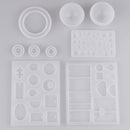 8 Pack Assorted Resin Casting Molds, Silicone Molds Resin Jewelry Molds Making with Hanging Hole for DIY Jewelry Craft Making