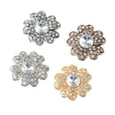 4 Pcs Elegant Alloy Rhinestone Buttons Brooches Pin for Women Jewelry Decor