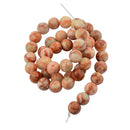A Strand of 15.5inch Red Beige Natural Marble Howlite Loose Beads for Jewelry Making DIY Necklace Bracelet 8mm