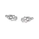 50 Piece Tibetan Silver Alloy Filigree Hand Shape Pendants Charms Jewelry Making Findings Beads Base for DIY Necklace Bracelet Earrings