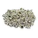 100 Piece Tibetan Silver Alloy Filigree Flower Beads Cap End Spacer Beads Jewelry Making Findings Accessories 9x6mm