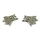 Wholesale Bulk Lots 100 Pieces Alloy Tibetan Silver Plated Owl Charms Pendants Spacer Beads for Jewelry Making DIY Handmade Craft Supplies 15x12mm