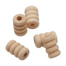 50 Pieces DIY Wooden Carved Thread Tube Beads 12x10mm Loose Spacer Charms Natural Wood Bead Kids DIY Wood Beads for Jewelry Making Crafts