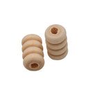 50 Pieces DIY Wooden Carved Thread Tube Beads 12x10mm Loose Spacer Charms Natural Wood Bead Kids DIY Wood Beads for Jewelry Making Crafts