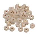 50 Pieces DIY Wooden Flat Round Beads 8x15mm Loose Spacer Charms Natural Wood Bead Kids Wood Wheel Beads for Jewelry Making Crafts