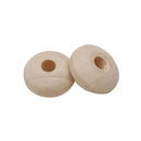 50 Pieces DIY Wooden Flat Round Beads 8x15mm Loose Spacer Charms Natural Wood Bead Kids Wood Wheel Beads for Jewelry Making Crafts