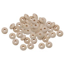 50 Pieces DIY Wooden Flat Round Beads 8x15mm Loose Spacer Charms Natural Wood Bead Kids Wood Wheel Beads for Jewelry Making Crafts