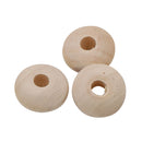 50 Pieces DIY Wooden Flat Round Beads 8x15mm Loose Spacer Charms Natural Wood Bead Kids Wood Wheel Beads for Jewelry Making Crafts