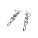 30 Pieces Halloween Charms Antique Silver Skeleton Body Skull Charms Pendant Craft Supplies for Jewelry Findings For DIY Necklace Bracelet Accessories
