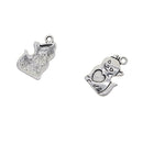 50Pcs Tibetan Silver Pet Cat Charms Pendants For DIY Necklace Jewelry Making