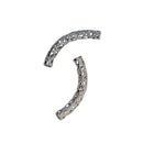 6 Pieces 40mm White Gold Curved Tube Spacer Jewellery Craft Beads Findings