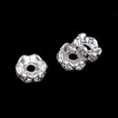 300 Pcs Crystal Wave Margin Rondelle Spacer Bead Silver 6mm Jewelry Makings