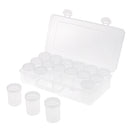 18pieces Storage Box Screw Lid Clear Containers for Beads Crafts Findings Small Items Keeping Supply 55x35mm packed in portable box
