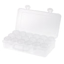 18pieces Storage Box Screw Lid Clear Containers for Beads Crafts Findings Small Items Keeping Supply 55x35mm packed in portable box