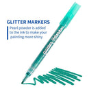 12 Pieces Glitter Markers Paint Pen Highlighters for DIY Birthday Greeting Gift Thank You Card, Scrapbook Photo Album, Art Painting, Drawing