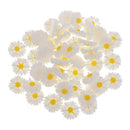 50 Pieces DIY Flatbacks Resin Flat Back Daisy Flowers Cabochon Buttons Scrapbooking Slime Charms DIY Embellishment Craft for Jewelry Phone Decoration