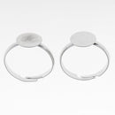 10 Pieces Lots Silver Plated Ring Blanks Adjustable 10mm Flat Pad Handmade Finger Rings Findings DIY Supplies Pad for Jewelry Making